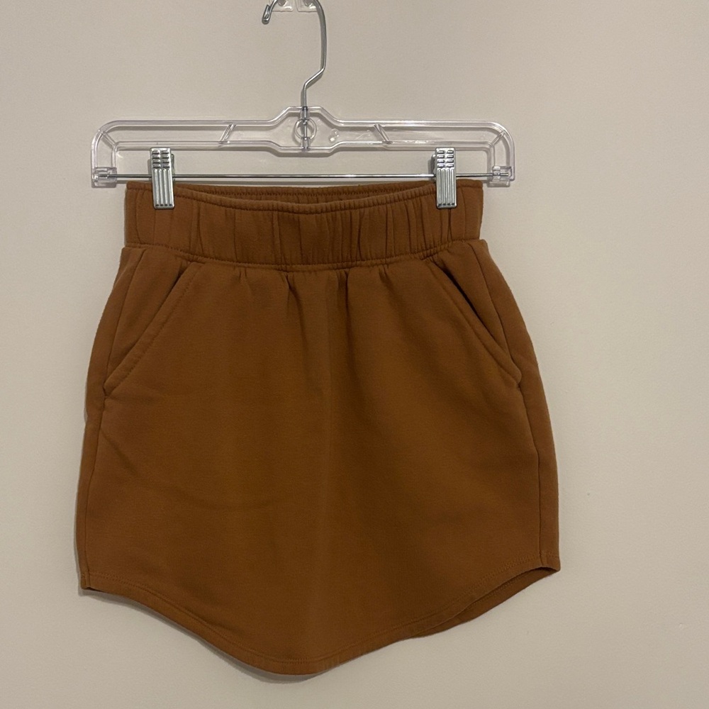wild fable Ribbed Fleece-Lined Skirt in Cinnamon